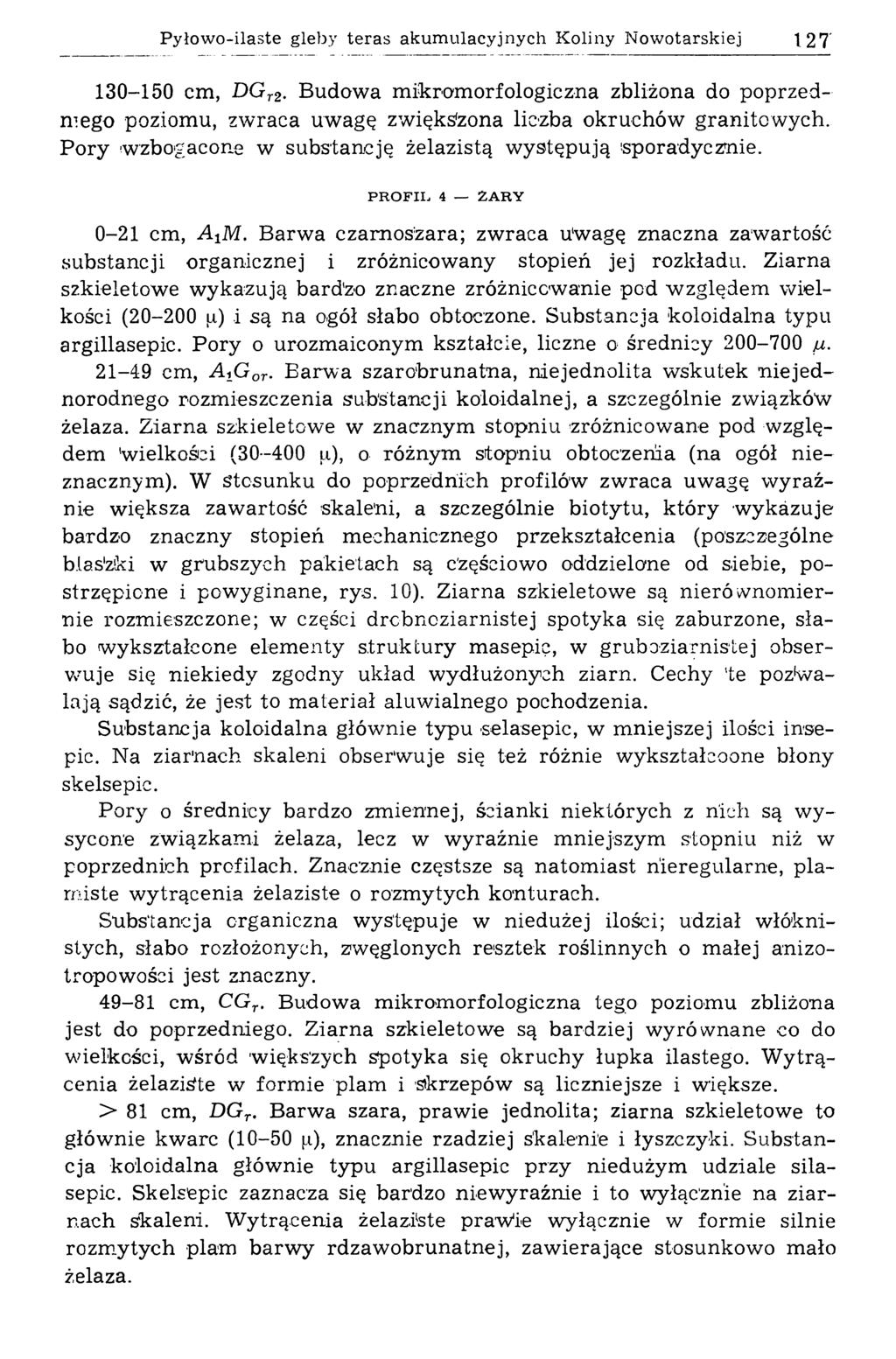 P yłow o-ilaste gleby teras akum ulacyjnych K oliny N ow otarskiej 127* 130-150 cm, DGr2.