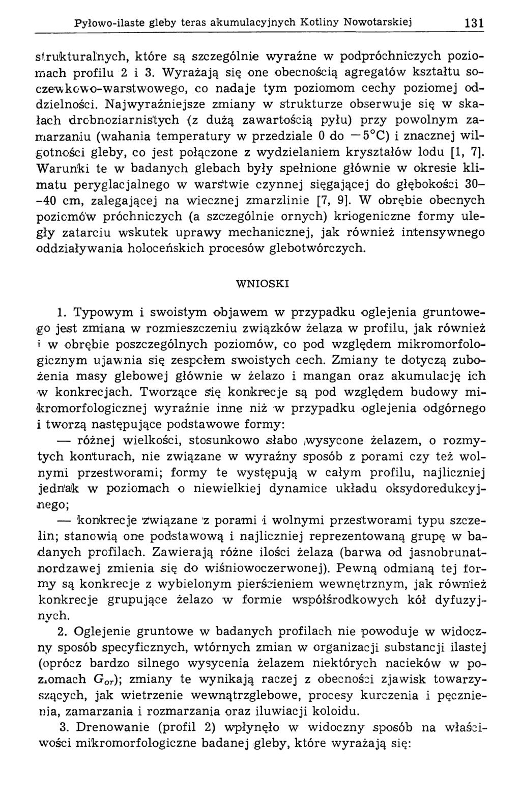 Pyłowo-ilaste gleby teras akumulacyjnych Kotliny Nowotarskiej 131 stru k tu ra ln y c h, k tó re są szczególnie w yraźne w podpróchniczych poziom ach profilu 2 i 3.
