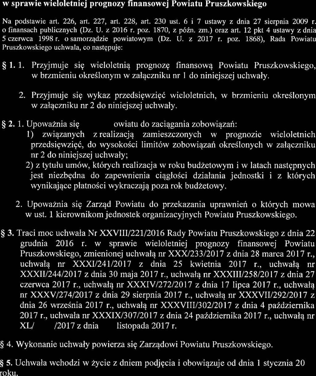 PROJKT Uchwł r / /217 Rdy Powitu Pruszkowskieo z dni rudni 217 r.