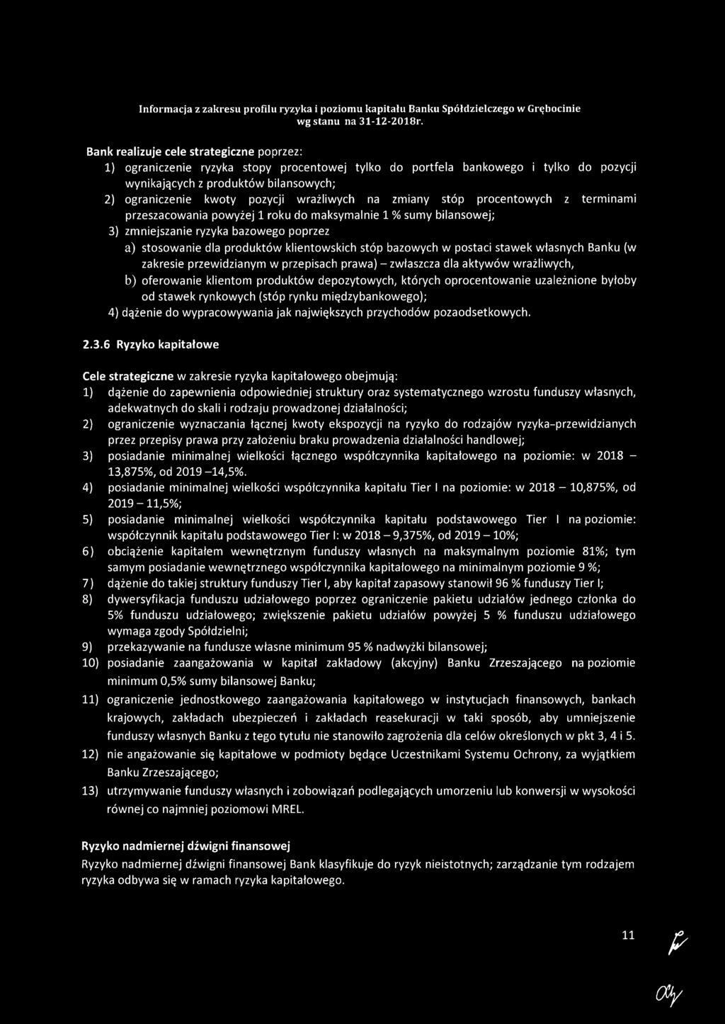 stóp bazowych w postaci stawek własnych Banku (w zakresie przewidzianym w przepisach prawa) - zwłaszcza dla aktywów wrażliwych, b) oferowanie klientom produktów depozytowych, których oprocentowanie