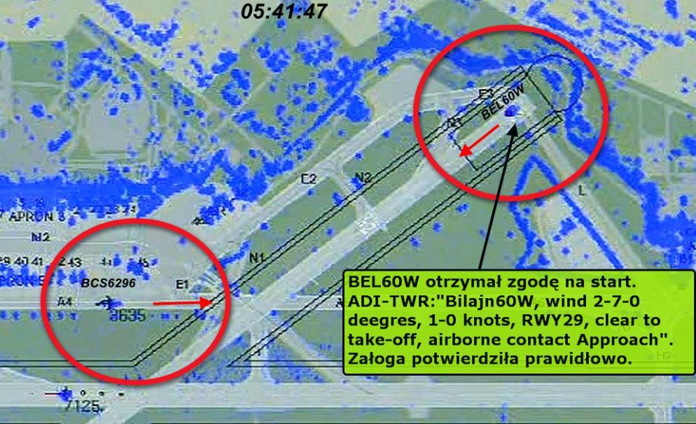3), które załoga potwierdziła prawidłowo. Rys. 3. Zrzut ekranu z godz. 05:41:47 Godz.