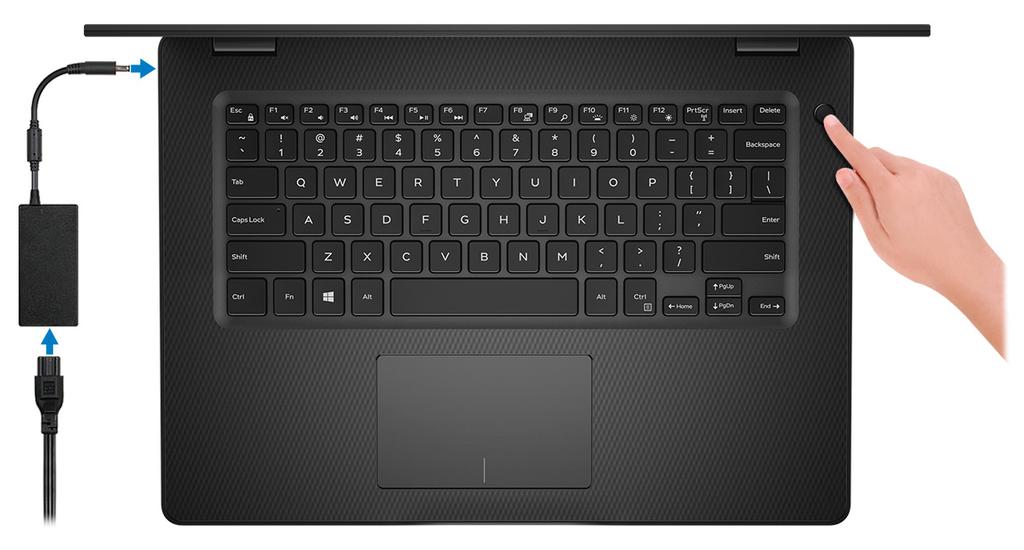 Przygotowywanie laptopa Inspiron 14 3481 do pracy 1 UWAGA: W zależności od zamówionej konfiguracji posiadany komputer może wyglądać nieco inaczej niż na ilustracjach w tym dokumencie.