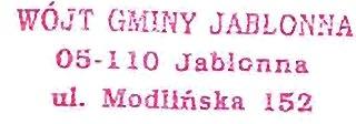 WÓJT GMINY JABLON:'IA 05 110 Jablcnn. ul.