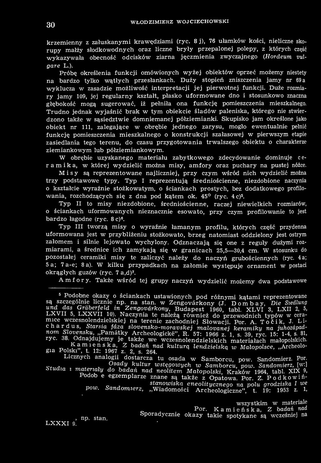 30 WŁODZIMIERZ WOJCIECHOWSKI krzemienny z załuskanymi krawędziami (ryc.