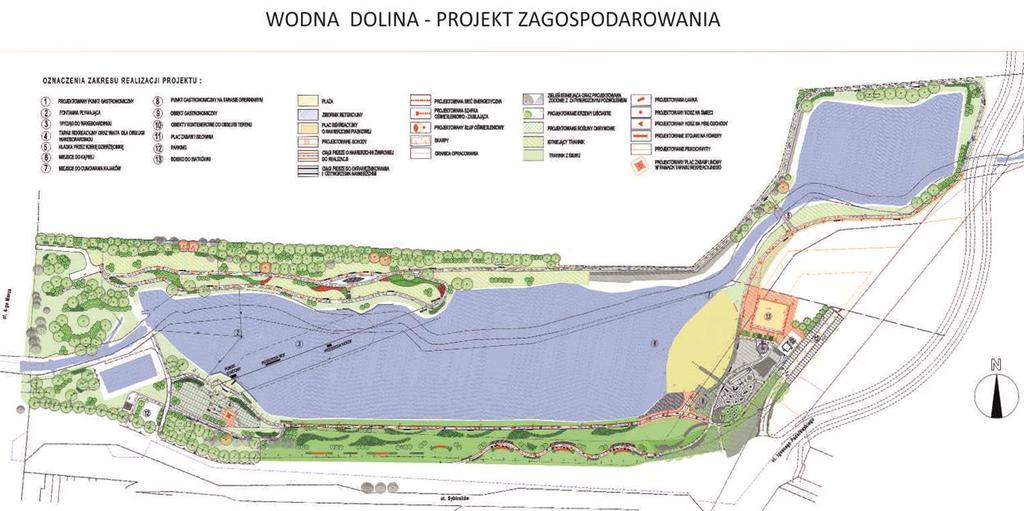 6. Wodna Dolina - zagospodarowanie nabrzeża zbiornika retencyjnego na rzece Dzierżęcinka w Koszalinie, w ramach zadania inwestycyjnego Zalew przy ul.