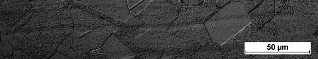 2. Tab. 1 and 2 contain the chemical composition of the Inconel alloy and copper tested with x ray microanalyzer EDS Genesis 2 (EDAX). a) b) Rys. 2. Mikrostruktury materiałów wyjściowych z wyraźnie widocznymi bliźniakami wyżarzania: a) miedzi, b) stopu Inconel 825 Fig.