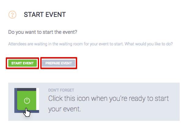 Na tym etapie możesz wystartować swoje wydarzenie lub przygotować i zacząć je później.