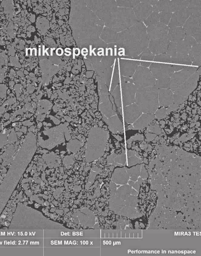 BADANIA WPYWU TOPIONEGO KLINKIERU MAGNEZJOWEGO NA WA CIWO CI... 47 porów przypadaj!cych na jednostk" masy tworzywa (z ok. 6,2 do 5,5 10-2 ml/g tab.