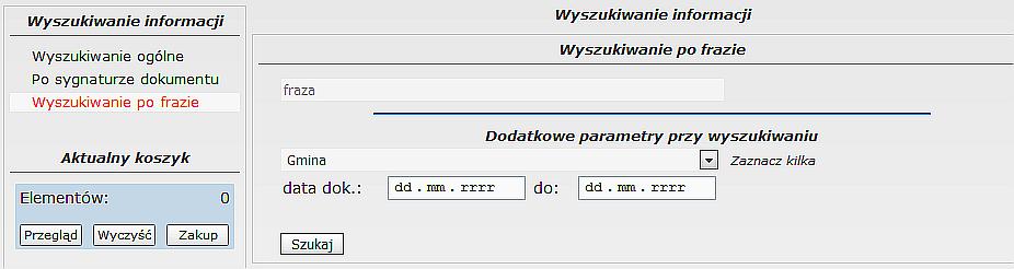 3.3 Wyszukiwanie po frazie Wyszukiwanie po frazie zawartej np.