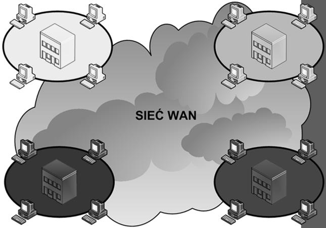 Sieci WAN jako połączenia pomiędzy sieciami LAN Nośniki transmisyjne umożliwiające łączenie