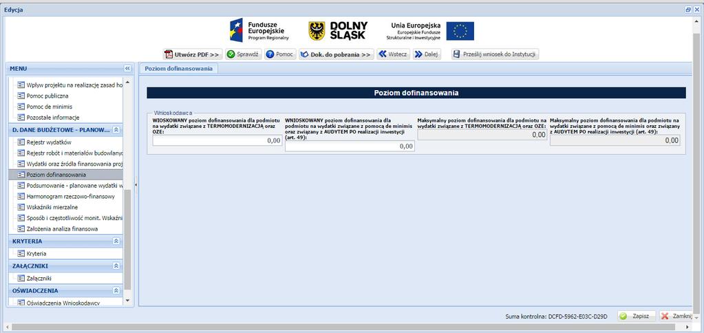 DOFINANSOWANIE Intensywność wsparcia dla poszczególnych beneficjentów wynosi: 1) Intensywność pomocy określana zgodnie z Rozporządzeniem Komisji (UE) Nr 651/2014 z dnia 17 czerwca 2014 r.