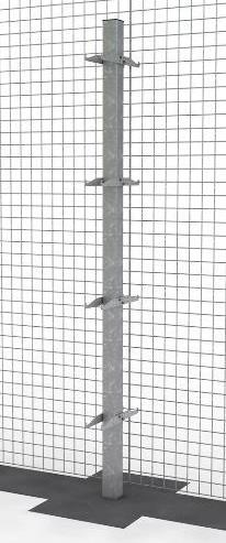 uchwytów paneli: 1600 mm na 3 wysokościach 1800