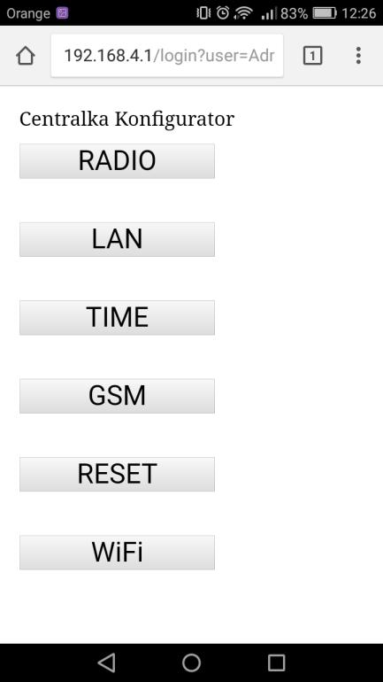 Konfiguracja połączenia LAN Konfiguracja zegara Reset centrali radiowej Logginet UNI Konfiguracja modułu WiFi 8.4.1.