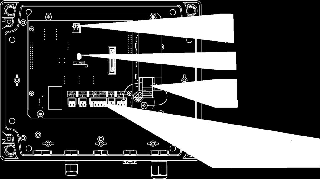 Do złącza oznaczonego Power 230V AC należy podłączyć przewód zasilający. Gniazdo LAN (Rj45) Do złącza oznaczonego Rs485 SENSOR należy podłączyć czujniki systemu Logginet STANDARD. Max.