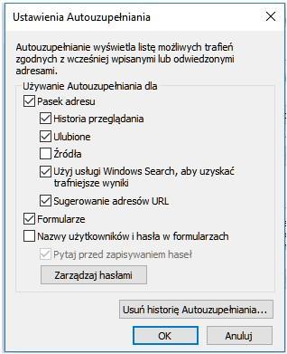 [Ustawienia] a następnie w wyświetlonym oknie odznaczyć