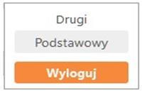 Służy do tego przycisk znajdujący się w prawym górnym rogu, po użyciu którego wyświetlana jest informacja: Nastąpiło bezpieczne wylogowanie z systemu.