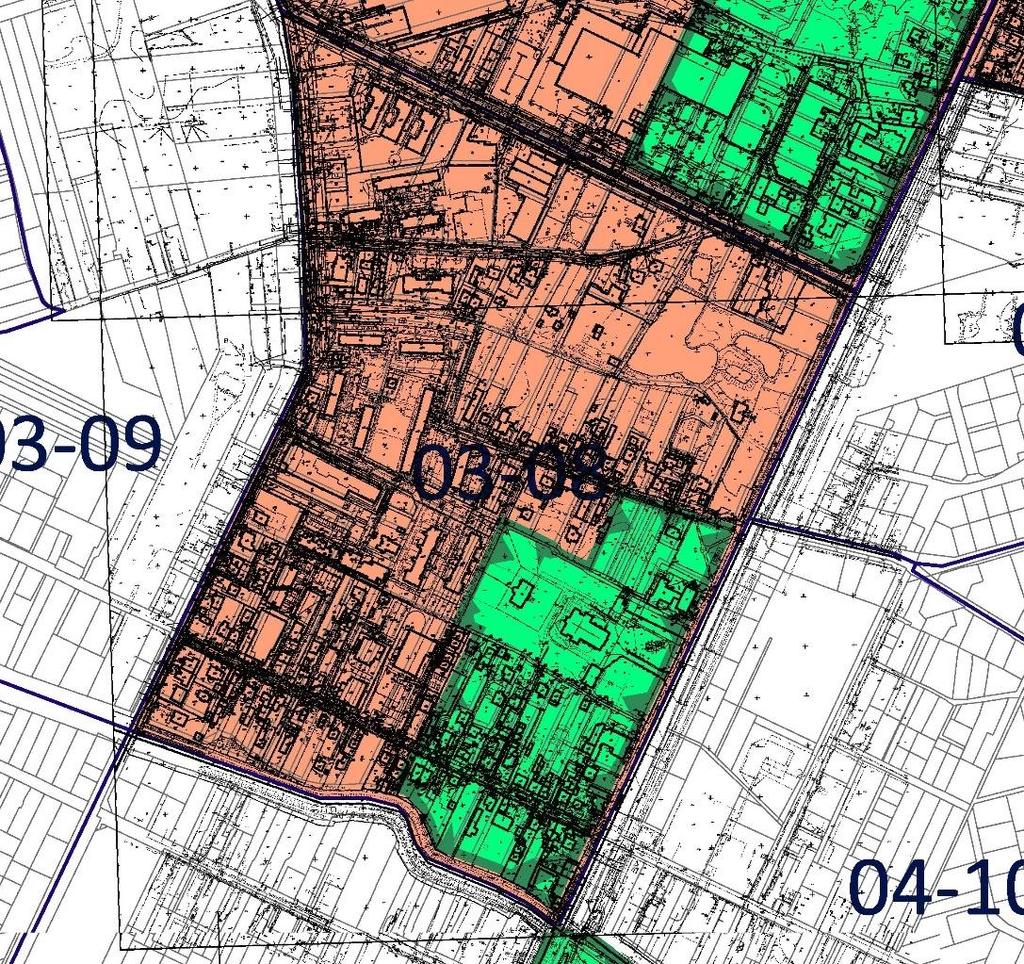 Rysunek 25. Podobszar rewitalizacji URZĄD MIASTA MARKI na tle obszaru zdegradowanego Tabela 29.