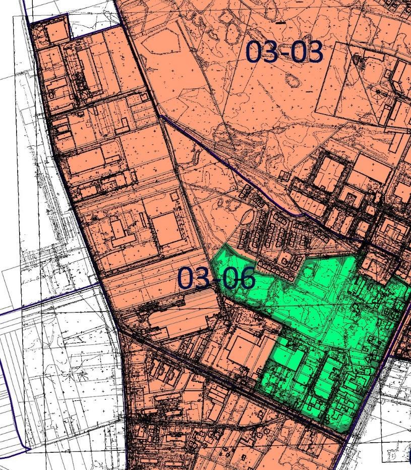 3. PODOBSZAR REWITALIZACJI MAŁACHOWSKIEGO Lokalizacja obszaru: jednostka delimitacyjna 03-06 Powierzchnia obszaru: 12,54 ha Liczba mieszkańców obszaru: 148 osób (UM Marki, 2017 rok) Obszar położony