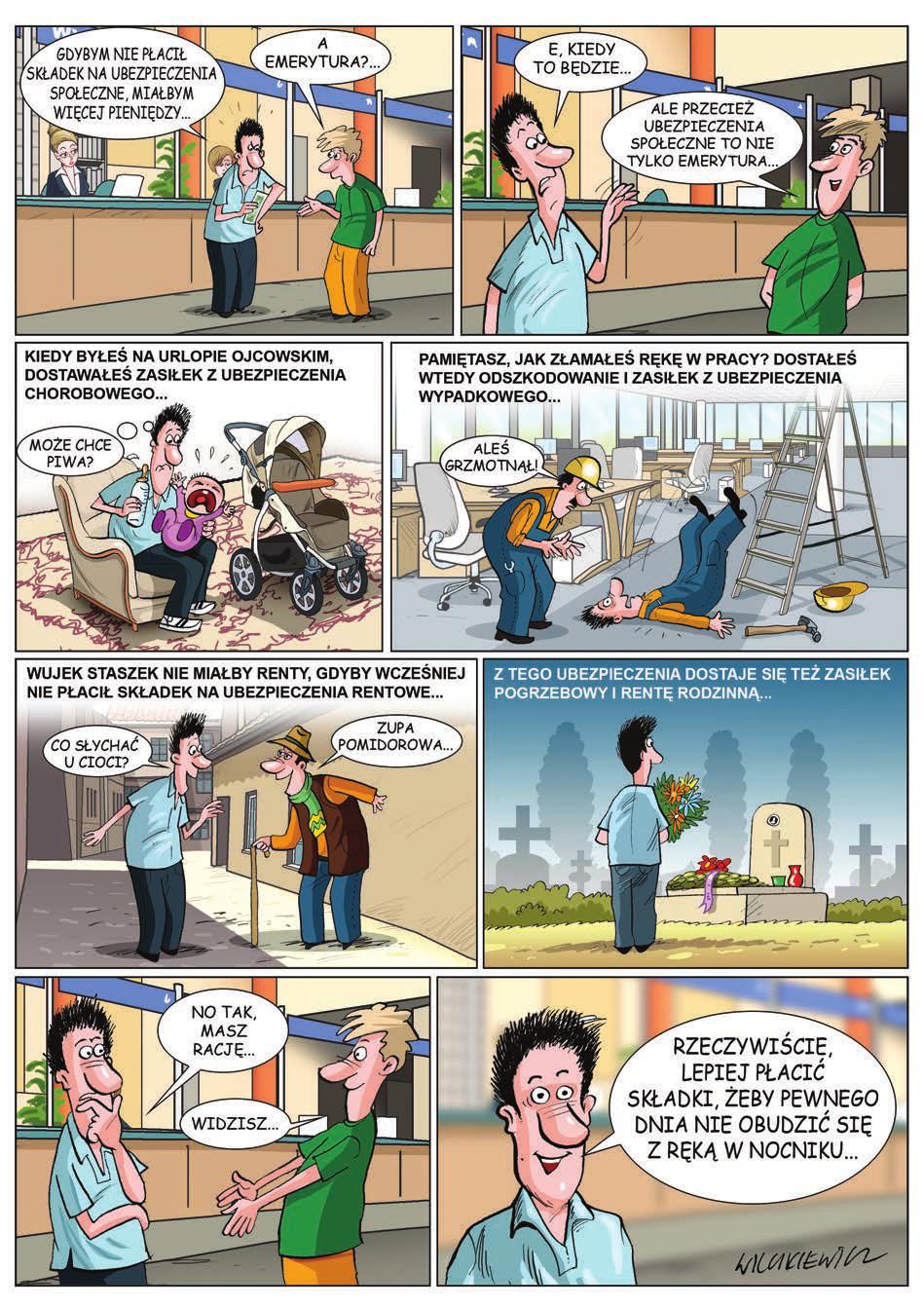 KOMIKS 31 Lekcja 2 Co Ci się należy, kiedy płacisz składki