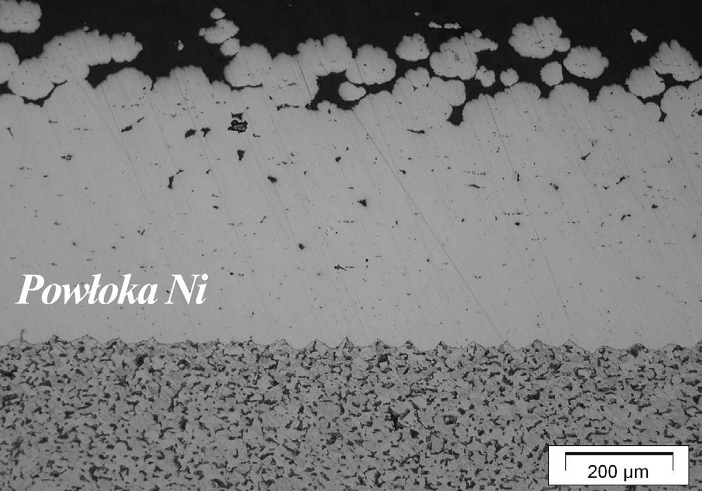 Microscopic images of: a) surface (magn.