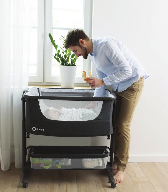 1: bedside cot, standalone bed and travel bed Angle adjustment prevents spitting up