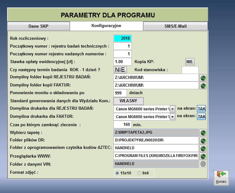 Gdy badanie dotyczy pojazdu, który MOŻE podlegać akcji naprawczej, to na okienku (Rys. 3) pojawi się dodatkowy zestaw elementów pozwalający na wykonanie niezbędnych ustawień.