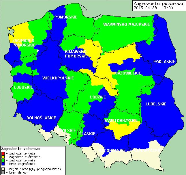 wody na głównych rzekach