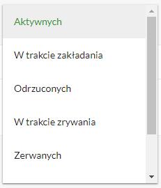 Wybranie tytułu widżetu miniaplikacji Lokaty przenosi użytkownika do listy lokat.