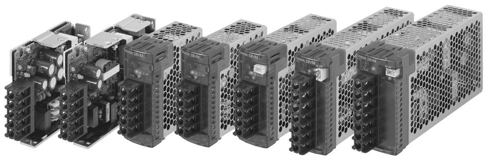 Zasilacz impulsowy S8VM (Modele 15/30/50/100/150 W) Zasilacz z unikatową, funkcją firmy OMRON - nowym alarmem spadku napięcia, o niewielkich wymiarach, oszczędzający miejsce w maszynie Nowa funkcja