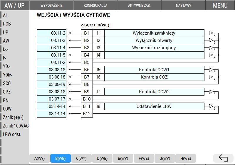 Funkcje opisowe Parametry techniczne megamuzsmart umożliwia dodanie przez użytkownika opisów diod sygnalizacyjnych i opisów wejść/wyjść binarnych.