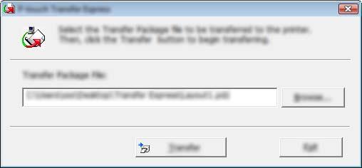 Przesyłanie szablonów za pomocą aplikacji P-touch Transfer Express (tylko komputery z systemem Windows ) Jeśli w folderze zawierającym plik [PtTrExp.exe] znajduje się wiele plików Transfer Package (.