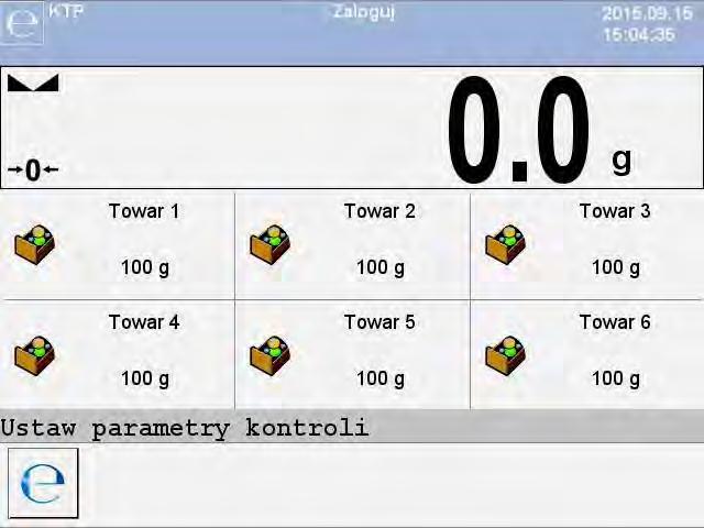 Przy czym: Wejście do okna ustawień kontroli.