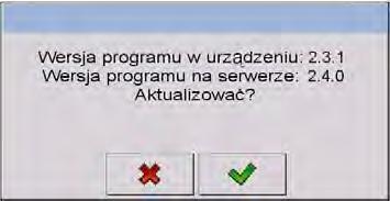 Procedura: Należy wejść do podmenu < Aktualizacja>, zgodnie z pkt. 23 instrukcji.
