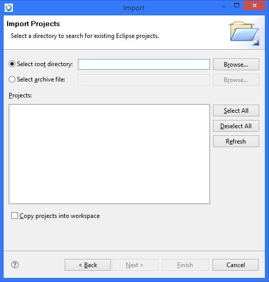 Wybieramy z grupy Select an import source, opcję General, a następnie Existing