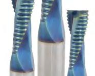 Spiral router with X-tremeBlue coatnig. Premium carbide microgain Router bits with 2-flutes, with XB coating for more tool long life. For CNC machines and for portable routers.
