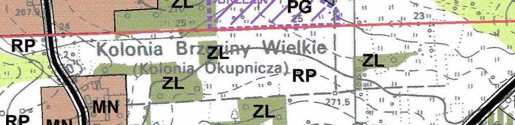 zieleni rekreacyjnej KDW teren drogi wewnętrznej OZNACZENIA INFORMACYJNE granica złoża udokumentowanego 1ZL 1ZWS STUDIUM UWARUNKOWAŃ I