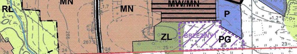 TERENU STUDIUM UWARUNKOWAŃ I KIERUNKÓW ZAGOSPODAROWANIA PRZESTRZENNEGO GMINY POCZESNA fragment skala 1 : 20 000 granica