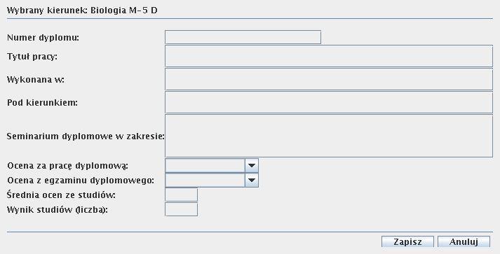 w którym kandydat brał udział (z zachowaniem formy dopełniacza liczby pojedynczej).