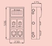 RS 9-mod 2x 2P+Z 2x 3P+N+Z 32A 6222-00 IP44 1 6222-00