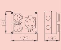 1x 3P+N+Z 16A 6263-00 IP44 1 6263-00 RS