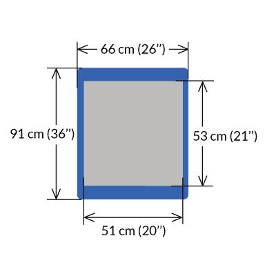 DIAMETER 259 cm (8 6 ) 51 x 61 x 4.5 cm (20 x 24 x 1.