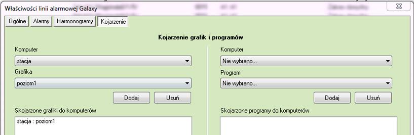 skojarzony komputer stację roboczą na której pracujemy i w grafikach wybieramy te grafikę, na której znajduje się dana linia, klikamy przycisk