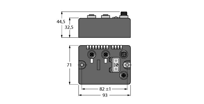 Kompaktowe, sieciowe moduły I/O On- Machine DeviceNet slave 125/250/500 kbps Two 5-pin M12 male receptacles for fieldbus connection 2 rotary coding switches for node-address IP 69K M12 I/O ports LEDs