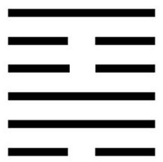Pierwszym heksagramem jest Ding (Li ponad Xun), reprezentujący obecną sytuację.