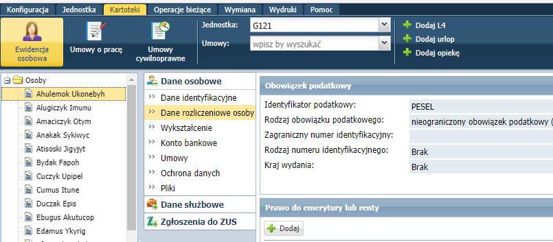 20 Materiały dla uczestnika instruktażu 5. Uzupełnić dane adresowe i kliknąć przycisk Dalej. 6. Wpisać dane kontaktowe pracownika i kliknąć przycisk Zapisz. Ćwiczenie 2.