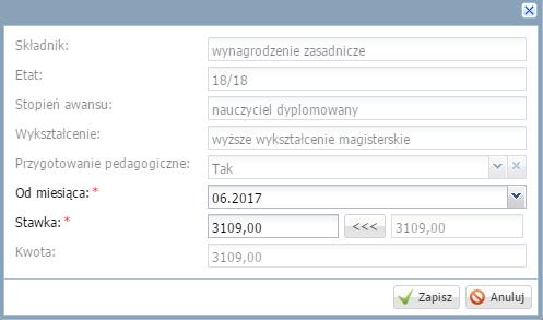 24 Materiały dla uczestnika instruktażu 2. W podobny sposób dodać przysługujące pracownikowi dodatki stałe (wypłacane w jednakowej kwocie co miesiąc).