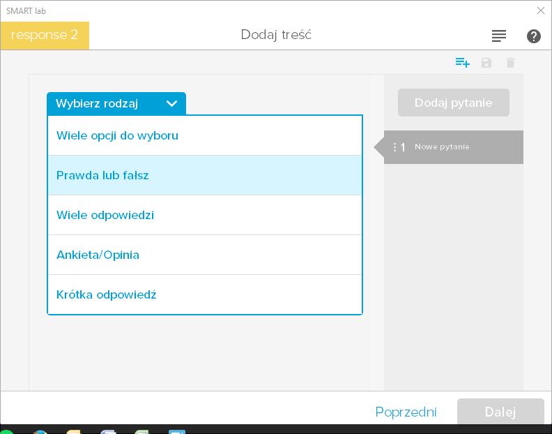 Kreator SMART Response 2 SMART Response 2 pozwala na udzielanie odpowiedzi uczniom przez urządzenia mobilne lub komputery.
