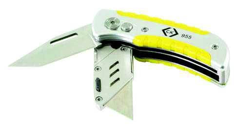 TWIN BLADE FOLDING UTILITY KNIFE COMBINED UTILITY AND SOLID BLADE KNIFE 5 2