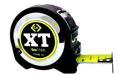 MEASURING & MARKING TAPE MEASURES XT Tpe Mesures Hevy duty, impct resistnt rubber csing. Nylon coted blde. Double sided blde mrkings for overhed & verticl mesuring.