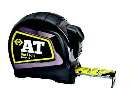 3m Blde stnd out 305g 25mm 6 T3448 25 7.5m (25ft) 2.8m Blde stnd out 470g 27mm 6 ST Tpe Mesures Tough ABS plstic body. Full lock & puse buttons. Belt clip.
